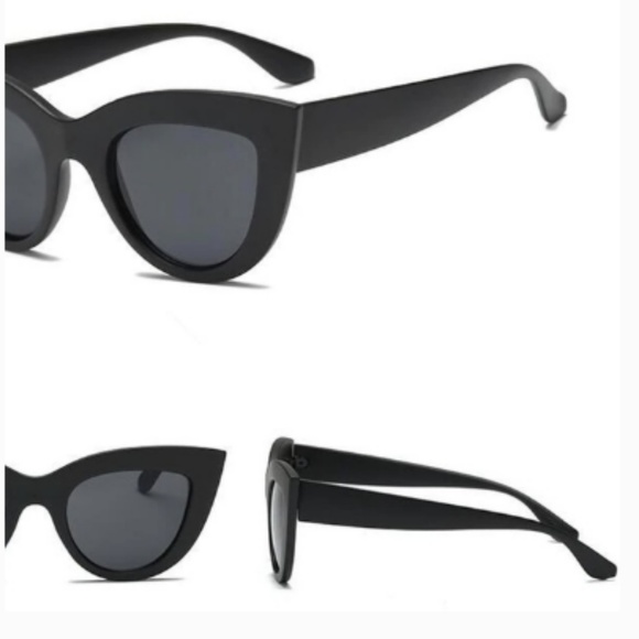 Fiona- Feline Matte Black Cat Eye Sunglasses - Picture 5 of 8